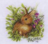 Click for more details of Hare in Flower Field (cross stitch) by Lanarte