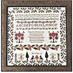 Click/tap for more details of Harriet Silvey 1838 - Holly Border Sampler (cross stitch) by The Sampler House