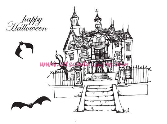 Click for more details of Haunted House Digital Stamp (digital downloads) by Julie Lynes