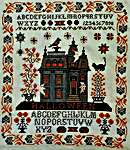 Click/tap for more details of Haunted House Sampler (cross stitch) by Twin Peak Primitives