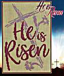 Click/tap for more details of He Is Risen (cross stitch) by Stoney Creek