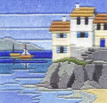 Click for more details of Headland Cottages (long-stitch) by Rose Swalwell