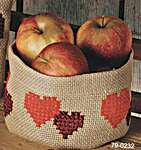 Click/tap for more details of Heart Basket (cross stitch) by Permin of Copenhagen