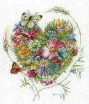Click for more details of Heart of Flowers (cross stitch) by Marjolein Bastin