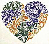 Click/tap for more details of Heart of Many Colours (cross stitch) by Keslyn's