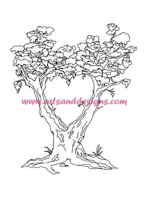 Click for more details of Heart Tree Digital Stamp (digital downloads) by Julie Lynes