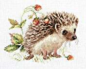 Click for more details of Hedgehog and Strawberries (cross stitch) by Alisa