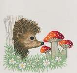 Click for more details of Hedgehog and Toadstools (cross stitch) by Permin of Copenhagen