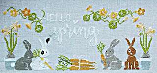 Click/tap for more details of Hello Spring (cross stitch) by Madame Chantilly
