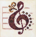 Click/tap for more details of Here Comes Treble and First Bass (cross stitch) by Ink Circles