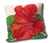 Click for more details of Hibiscus Cushion Front (tapestry) by Thea Gouverneur