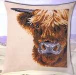 Click for more details of Highland Cow Cushion (cross stitch) by Permin of Copenhagen