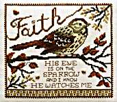 Click for more details of His Eye is on the Sparrow (cross stitch) by Stoney Creek