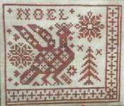 Click/tap for more details of Holiday Hen (cross stitch) by Threadwork Primitives
