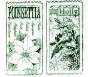 Click for more details of Holly and Poinsettia Tickets (stamps) by Deep Red