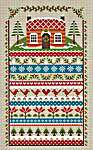 Click/tap for more details of Holly Cottage (cross stitch) by Little Dove Designs