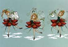 Click/tap for more details of Holly Jolly Fairies (cross stitch) by Shannon Christine