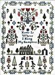 Click/tap for more details of Home Is Where I Hang My Samplers (cross stitch) by The Sampler House