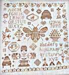Click/tap for more details of Honey Bee Sampler (cross stitch) by Pansy Patch Quilts and Stitchery