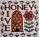 Click/tap for more details of Honey Hive (cross stitch) by Hinzeit