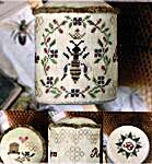 Click/tap for more details of Honeybee Pin Drum (cross stitch) by Heartstring Samplery