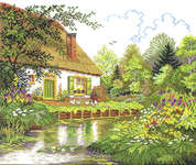 Click for more details of House and Woodland Lake (cross stitch) by Eva Rosenstand