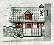 Click for more details of House with Red Door (cross stitch) by Permin of Copenhagen