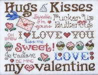 Click for more details of Hugs and Kisses for my Valentine (cross stitch) by Sue Hillis Designs