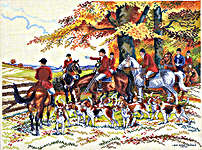 Click for more details of Hunting Scene (cross stitch) by Eva Rosenstand