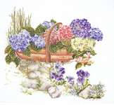 Click for more details of Hydrangea Basket (cross stitch) by Thea Gouverneur