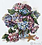 Click/tap for more details of Hydrangea (cross stitch) by Merejka