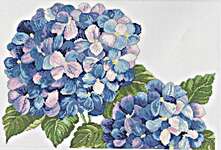 Click/tap for more details of Hydrangeas (cross stitch) by Permin of Copenhagen