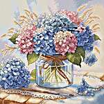 Click/tap for more details of Hydrangeas in Watercolour (cross stitch) by AVA Stitch
