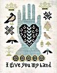 Click/tap for more details of I give you my hand (cross stitch) by Kathy Barrick