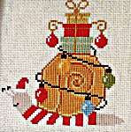 Click/tap for more details of I'll Be Home Till Christmas -Snail (cross stitch) by Twin Peak Primitives