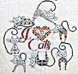 Click for more details of I Love Cats (cross stitch) by MarNic Designs