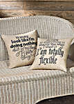 Click for more details of I'm Totally Flexible Cushion (cross stitch) by Permin of Copenhagen