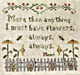 Click/tap for more details of I Must Have Flowers (cross stitch) by The Nebby Needle