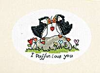 Click for more details of I Puffin Love You (cross stitch) by Bothy Threads