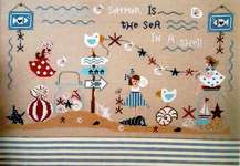 Click/tap for more details of Il Mare in uno Conchiglla (cross stitch) by Cuore e Batticuore