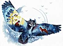 Click/tap for more details of In the Night Forest (cross stitch) by Riolis
