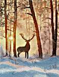Click/tap for more details of In The Winter Forest (cross stitch) by Oven Company
