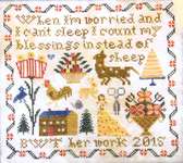 Click/tap for more details of Instead of Sheep (cross stitch) by Heartstring Samplery
