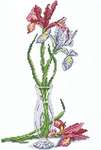 Click for more details of Iris in a Vase (cross stitch) by Kappie Originals