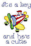 Click/tap for more details of It's a Baby (cross stitch) by Sue Hillis Designs