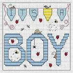 Click for more details of It's a Boy Card (cross stitch) by Fat Cat Cross Stitch