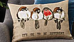 Click/tap for more details of It's Okay to be Different (cross stitch) by Permin of Copenhagen
