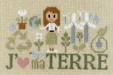 Click for more details of J'aime My Terre (I Love My Earth) (cross stitch) by Jardin Prive