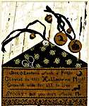 Click/tap for more details of Jack O Lantern Sewing Pocket and Chatelaine (cross stitch) by Stacy Nash Primitives