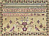 Click for more details of Jane Duffin Sampler 1834 (cross stitch) by The Wishing Thorn